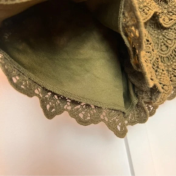 Girl’s Justice Elastic Waist Lace Forrest Green Shorts Lined School Skort Size 8 - Picture 3 of 5